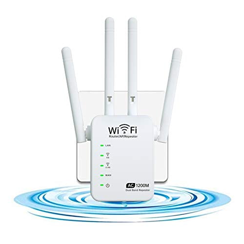 4 Working Modes Covers 1500Sq.ft Wireless WiFi Range Repeater for Home WiFi Router Extender WiFi Extender 5GHz 1200Mbps WiFi Booster